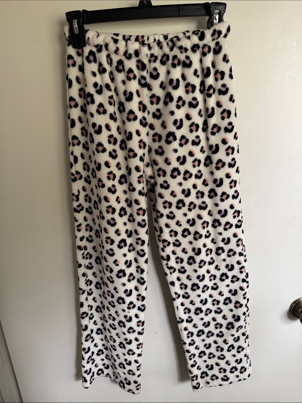 Tucker + Tate Cream Fleece Sleep Pants with Pink & Black Leopard Spots